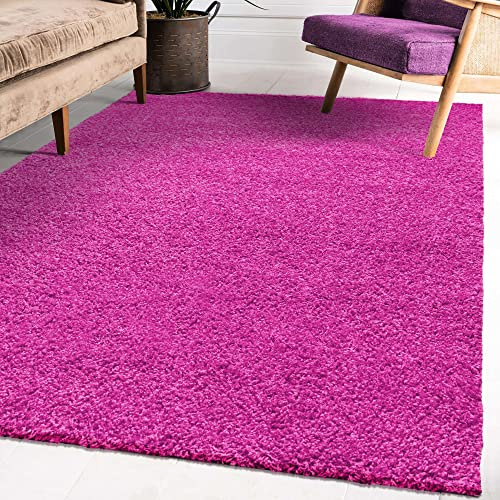 Impression Wohnzimmerteppich - Hochwertiger Öko-Tex zertifizierter Flächenteppich - Solid Color Teppich Rosa - Größe 140x200