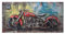 Handgefertigtes Metallbild 3D-Optik Verschiedene Größen Kunst Bild Wandbild (Route 66 Red)