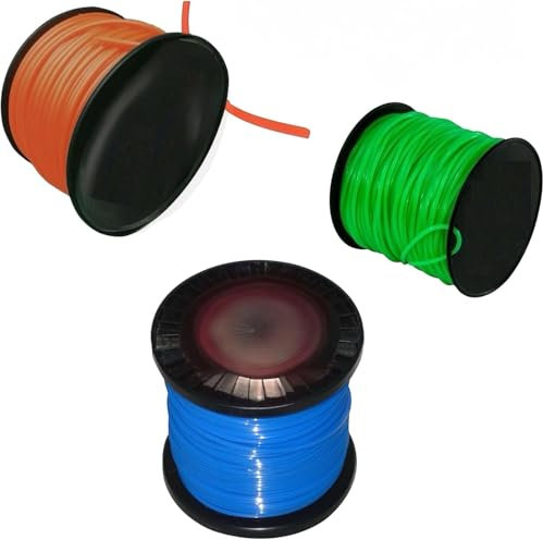 topolenashop Filo per decespugliatore Taglia Erba Quadrato 2,7 mm Bobina da 100 Metri Tagliaerba Rotolo Matassa per Erbacce Prato Giardinaggio e Fai da Te Colore Casuale