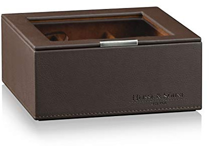 HEISSE & SÖHNE SEIT 1976® Stapelbare Schmuck- und Uhren Aufbeahrung Mirage L - Oberteil: Uhrenbox für 6 Uhren - Braun