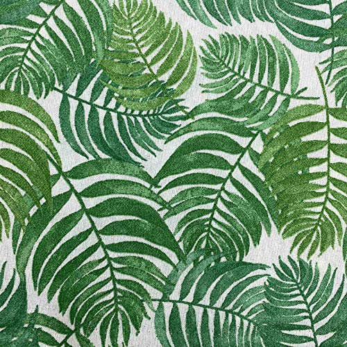 Kt KILOtela - Tessuto per metro tela stampata, decorazione, cuscini, tappezzeria, larghezza 280 cm, lunghezza a scelta di 50 in 50 cm, foglie felci, tropicale, verde