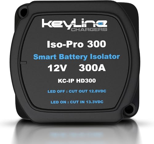 Dual Battery Isolator Heavy Duty 300 AMP 1000 AMP Peak Voltage Sensitive Relay VSR for 12 Volt Systems - Works with All Batteries Types Including Lithium and LiFePO4