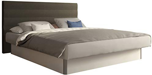 SuMa - Dual Wasserbett 200x220 freistehend m. Sockel weiß und Kopfteil Largo, Farbe anthrazit 200x220 cm