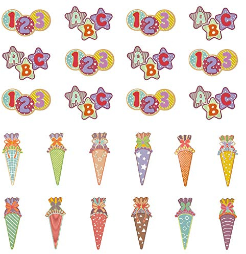 Oblique Unique® Schuleinführung Schulanfang Einschulung Deko Set für Jungs und Mädchen - Zuckertüten Konfetti + 123 und ABC Konfetti