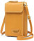 REETEE Sac Téléphone Portable Femmes Portefeuille en Cuir Petit Sac Bandoulière Femme Pochette Telephone Portable, Sac à Main Porte Feuille avec Porte Carte et Bandoulière Amovible(Jaune-1)