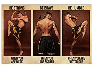 TNND Metallschild, Motiv: Muay Thai Be Strong Muay Thai Lover Muay Boran Muay Thai Muay Thai Metallschild Geschenk 20,3 x 30,5 cm