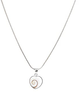 Vurmashop Herz-Halskette Sterling Silber 925, Anhänger mit Shiva-Auge, Stein der Heiligen Lucia, kleiner Anhänger, Weiß, Damen-Schmuck