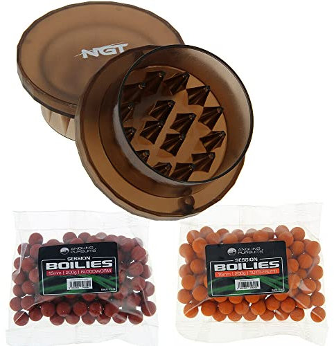 DNA Leisure Grinder Bait Crushing Pellets Handgerät & 2 Packungen Boilies Karpfenangeln