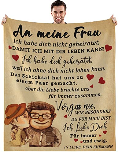 Bold And Brash Hochzeitstag Geschenke für Frauen, Kuscheldecke An Meine Frau, Geburtstagsgeschenk Hochzeitsgeschenk Geschenkideen, Flauschige Fleecedecke 150x130cm