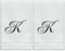 Monogrammierte Handtücher mit Fingerspitze, personalisiertes Geschenk, 27.9x45.7 cm, schwarz, bestickt, extra saugfähig, 100 % Baumwolle, für Badezimmer/Küche/Spa, Initiale K (weiß)