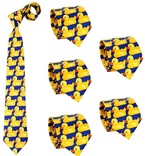 Coeyos Ducky Krawatte Blau und Gelb - Krawatte Ente Original (5-LD)