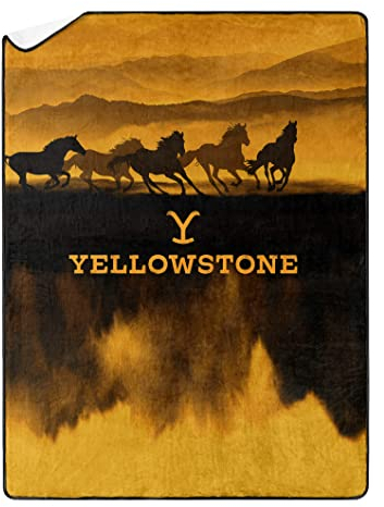 Northwest Yellowstone Übergroße Sherpa-Überwurfdecke, seidig, 152,4 x 203,2 cm, Wild Horses