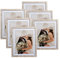 EXYGLO 6er-Set Natur Bilderrahmen 20x25 cm für 25x20 Fotos mit Passepartouts, Rustikale Rahmen Leicht und Dünn-Wand- oder Tischaufsteller