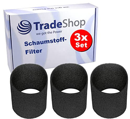 Trade-Shop Lot de 3 filtres en mousse pour aspirateur Rowenta Bully, RU 01, RU 02, RU 03, RU 04, RU 05, RU 100, RU 101, RU 105, RU 520, RU03