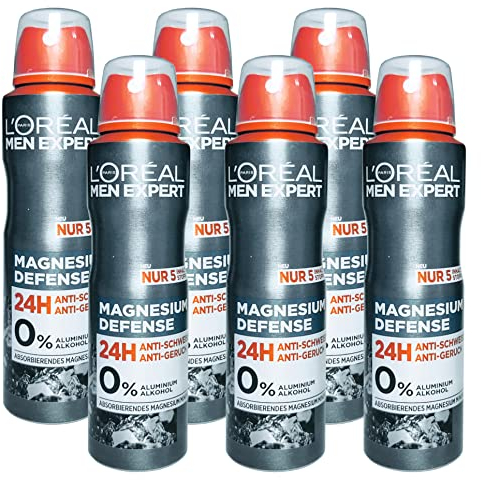 Men Expert Magnesium Defense Deospray Deo Deodorant 6 x 150 ml