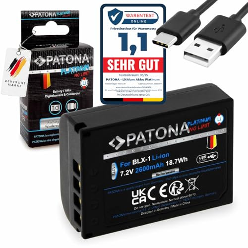 PATONA 1372 Platinum BLX-1 USB Akku (2600mAh) mit direkt USB Eingang (USB-c) - für OM-1
