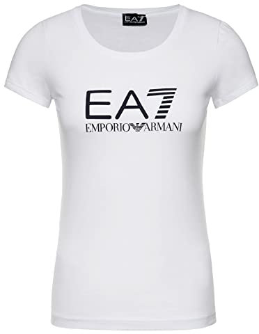 Emporio Armani Maglietta T-Shirt Donna 8NTT63 TJ12Z, Manica Corta, Girocollo (Bianco, L)