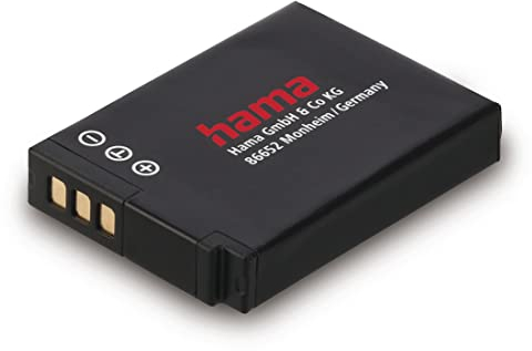 Hama Batteria agli ioni di litio DP548 per Nikon EN-EL12 (batteria agli ioni di litio, batteria di ricambio, batteria 970 mAh, batteria per Nikon E5, modelli Coolpix), nero, piccola