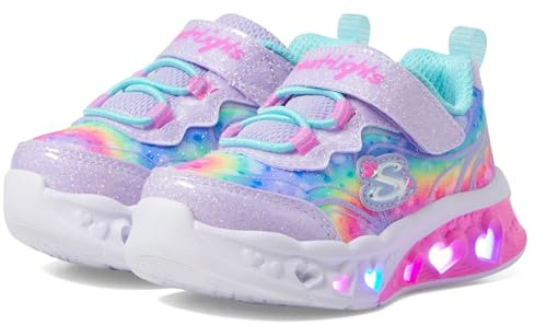 Skechers Flutter Heart Lights Groovy Swirlwanderstiefel für Mädchen, Lavendel, 4 UK
