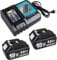 2X 18V 5,0Ah Ersatzakku für Makita + 3A DC18RC Ladegerät Kompatibel mit Makita 14.4V-18V BL1830 BL1850 BL1840 BL1860 BL1820 etc Werkzeugakku und DC18RC DC18RD DC18SF DC18RA DC18RF Ladegerät