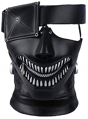 XehCaol Ghost of Tsushima Maske,Samurai Maske,Oni Mask Half Face Hannya Halloween Cosplay Props (style B)