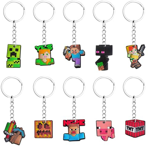 TATAFUN 10 Stück Schlüsselanhänger, Cartoon-Charakter-Schlüsselanhänger, Partygeschenke, Geburtstagsparty-Zubehör, Anime-Schlüsselanhänger für Jungen und Mädchen
