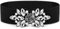 Amaxiu Elastischer Strass breiter Taillengürtel, dehnbare Kristall dicke Gürtel Vintage Blumenbund Taillenzubehör für Damenkleid(M:12-15cm)