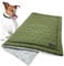LUCON Hundedecke 85 x 63cm Kuscheldecke für Hund & Katzen Wendedecke flauschig & gesteppt Hundematte in grün schmusedecke für Hundebett Decke waschbar