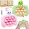 2 Stuck Pop Fidget it Quick Push Spiel, Puzzle Spielmaschine Game Controller, Elektronisches Sensorspiel, Dekompressions Spielzeug Bubble Sensory Toy Kaninchen & Dinosaurier