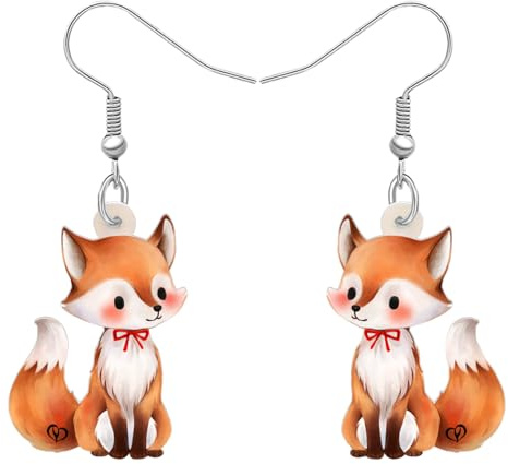 NEWEI Süße Fuchs Ohrringe Baumeln Neuheit Acryl Füchse Schmuck Für Frauen Mädchen Geschenk Charms