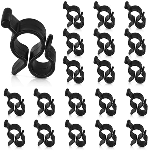 GVPOELR Markisenhaken, 20 Stück Kederleiste Haken, Schwarz, PP Kunststoff, für Wohnmobil Wohnwagen Innen und Außendekoration