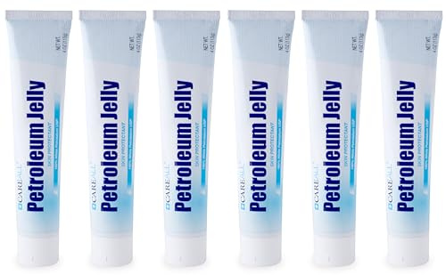 CareALL Petroleum Jelly 4 Oz. Tube (6 Pack), Unscented, 100% Pure White Petrolatum Jelly USP, Moisturizer for Dry Cracked Skin and Lips, Protectant for Minor Cuts, Scrapes, Burns.