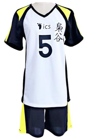 Jilijia Haikyuu T-Shirt Fukurodani Academy Volleyball Trikot Kotaro Bokuto/Akaashi Keiji Kurzarm T-Shirt + Shorts Anime Game Suitset, Fukurodani Academy No.5, M