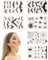 NICENEEDED 6 feuille D'Autocollants de Tatouages pour le Visage D'Halloween Autocollant de Tatouages Auto Adhésifs pour le Visage avec des Chauves Souris Conception D'Araignée