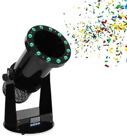 1500W Elektronische Papier-Schneefräse, Professionelle Konfettimaschine Mit 12 LED-Lampenperlen, Digitale Konfettikanone Mit DMX-Steuerung, Für Bar, Nachtclub, Bühne, Hochzeit
