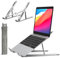 USLEET Sliver Laptop Stand for Desk – Adjustable & Portable Foldable Laptop Stand, Aluminium Laptop Riser for Desk, Compatible with MacBook, Lenovo, Samsung & More 9-15.6 Notebooks & Tablets