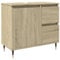 vidaXL Armoire lavabo de Salle de Bain chêne Sonoma Bois d'ingénierie, Meuble sous lavabo, Meuble de Salle de Bain