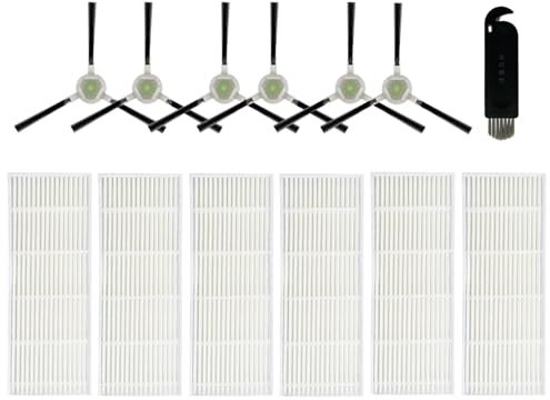 Chuancheng Lot de 13 Accessoires pièce de Rechange pour Lefant M210 M210P M210S M210B M213 M213S M2 aspirateur Robot pour OKP Life Robovac K2 K3 K3A K4 K5 6 filtres HEPA 6 brosses latérales 1 Brosse