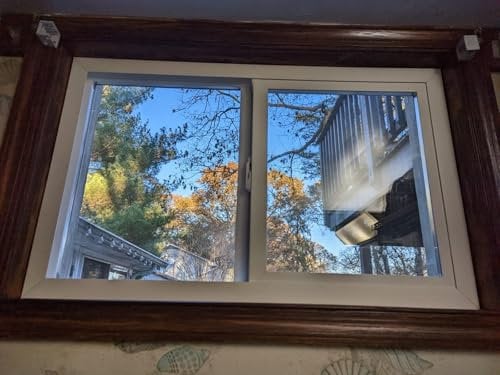 W Horizontales Schiebe-Kellerfenster mit abschließbarer Öffnung und Sichtschutz, idealer Ersatz für Badezimmer, Garagen, Schuppen, Scheunen und Hühnerställe, 70 x 45 cm
