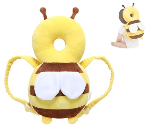 Bambebe Baby Kopfschutz Kissen Infant Sicherheit Pads Rückenprotektor Baby Sicherheit Rucksack Kleinkinder Kopfstützen-Rückenschutzkissen(Biene)