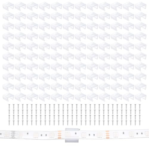Staffa di montaggio universale per striscia LED, clip di fissaggio per strisce LED da 12 mm a 14 mm, in silicone, traslucido, 120 pezzi