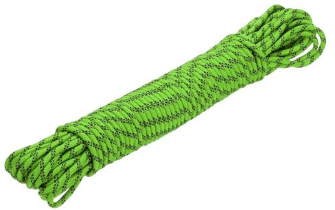 QUARKZMAN Corde en polypropylène tressé en Diamant Corde en Nylon 1/4 98ft/30m Haute résistance pour Une Utilisation intérieure et extérieure Navigation Vêtements Ligne - 6mm, Vert/Noir