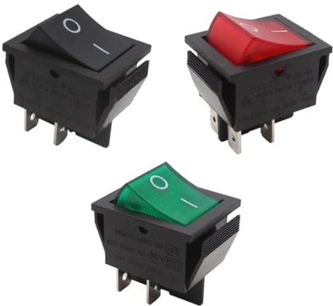Interruttore a bilanciere, 6 Pcs, acceso/spento, 4 terminali con luce rossa, Mini Interruttore a Bilanciere, Per Auto Barca,Elettrodomestici, Multicolore, 16A, 250 VCA/125 VCA