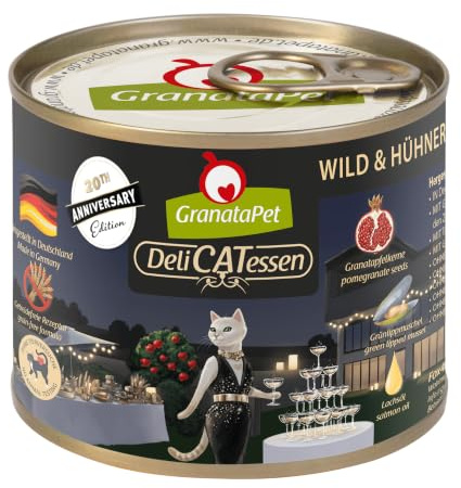 GranataPet Delicatessen Jubiläumsdose, 6 x 200g | Alleinfuttermittel, Getreidefrei, Ohne Zuckerzusatz, Taurin & Grünlippmuschel, Hoher Fleischanteil, Made in Germany
