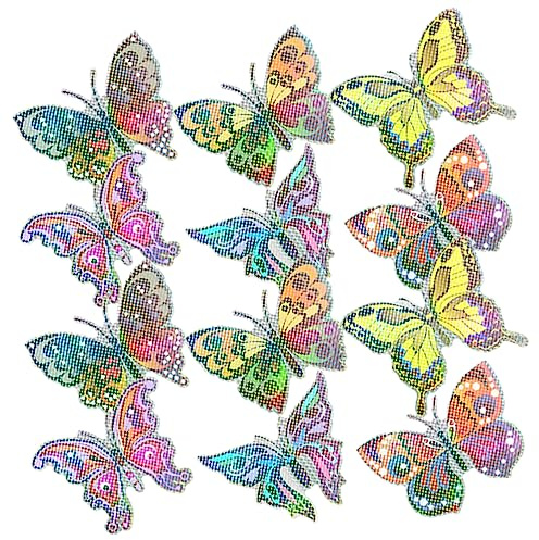 DECOMELODY 12pezzi Adesivo Per Zanzariere Farfalle Colorate Adesivi Rimovibili Per Riparare Zanzariere Finestre e Porte Decorazioni Adesive Per Camera Da e Finestre Delicate