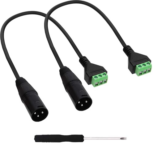 YARCHONN XLR Lötlose Steckverbinder Adapter Schraube Klemmblock Kabel XLR auf 3 poliger Schraube Klemmblock Kabelkabel für Lautsprecherverstärker Mikrofon -30cm / 11.8 zoll-2 Stücke (XLR Stecker)