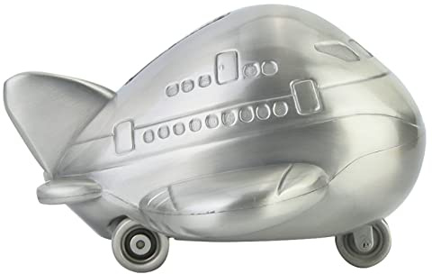 Pssopp Flugzeug-Sparschwein, Spardose aus Metall für, Niedliches Design aus Zinklegierung mit Geldzählfunktion für und Erwachsene