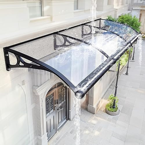 Ddasam Auvent de Porte d’Entrée Renforcé - Capacité de Charge 100kg, Résistance Supérieure au Verre - Joints Étanches et Confort Silencieux （60x210cm）