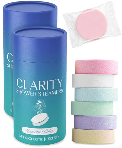 Rudfovn 12 Pcs Shower Steamers Aromatherapy, Long Lasting Full Body Cleaning Shower Bombs Steamer for Mens Women Relaxing Moisturizing