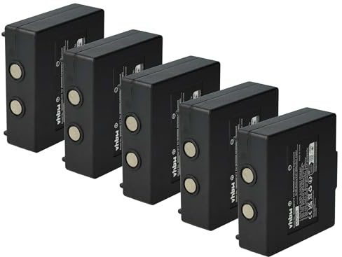 vhbw 5X Akku Ersatz für Abitron KH68300990 | EX2-22 für Industrie-Funkfernsteuerung Fernbedienung (2200 mAh, 3,6 V, NiMH) - Schwarz